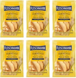 Kit 6 Fermento Biológico Pão e Pizza Seco Fleischmann 10g