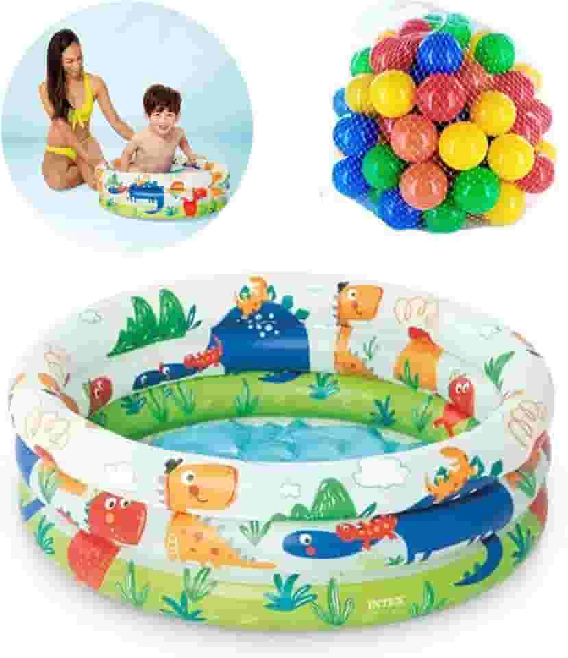 Piscina de Bolinhas Dinossauros 40 Litros + 50 Bolinhas Coloridas
