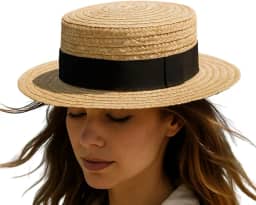 Chapéu Fibra Natural Fendhi com Faixa Preta Estilo Panamá Unissex Proteção Solar e Elegância Tamanho Único