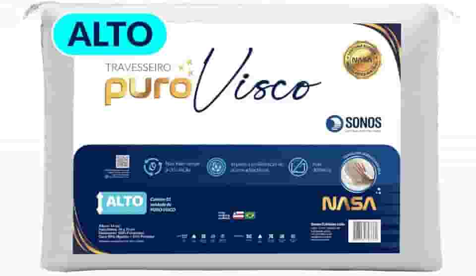 Travesseiro Sonos Puro Visco Nasa Alto 14cm De Altura