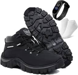 Bota Coturno Adventure Trilha Masculina com Meia e Relogio