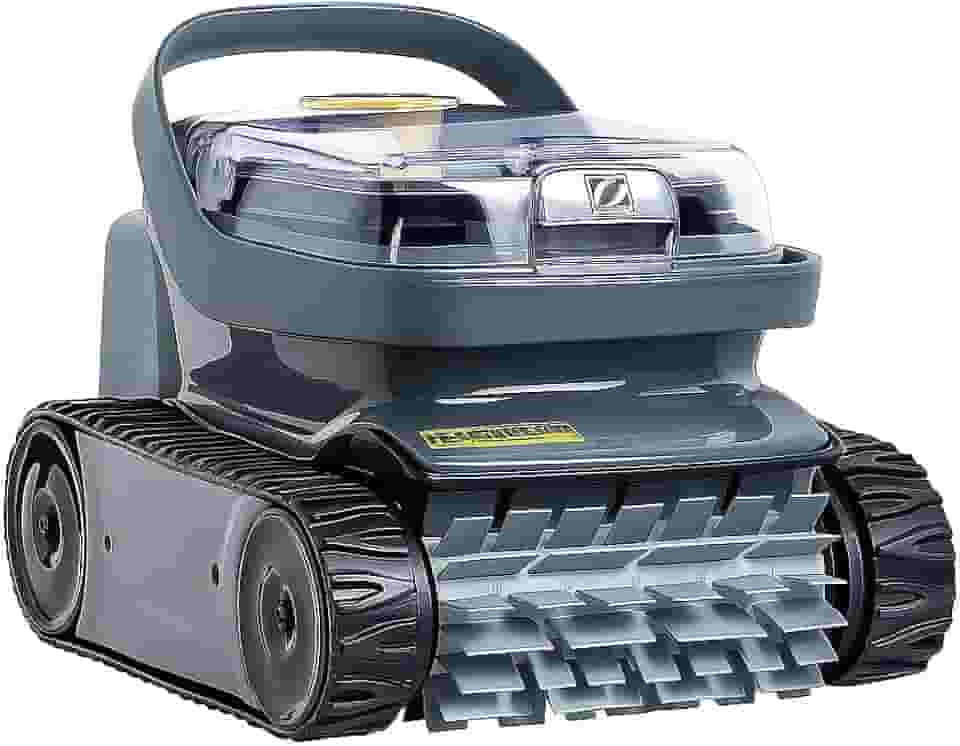 Robô Aspirador OPX32 Automático para Piscina, Cinza e Preto, Sistema de Limpeza com Esteiras, Filtro Integrado