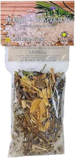 Banho Sal Grosso + Ervas Escalda Pés Limpeza Emb.180g