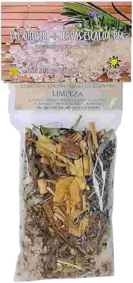 Banho Sal Grosso + Ervas Escalda Pés Limpeza Emb.180g