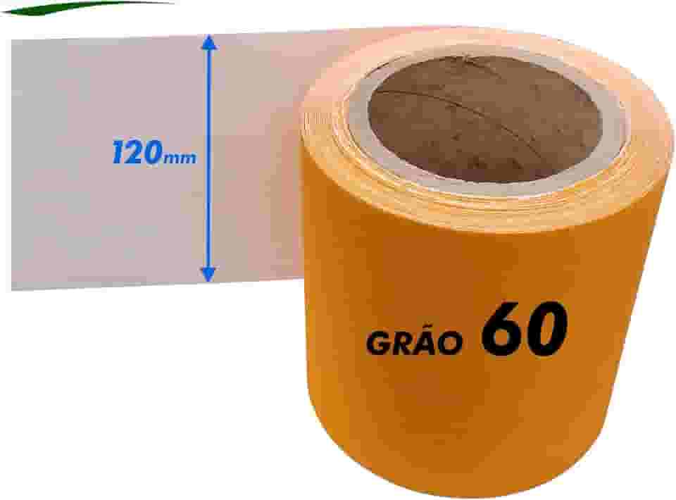 Lixa Para Madeira Rolo 5m x 12cm Grãos a Escolher 36 40 50 60 80 100 120 150 180 220 (Grão 60)