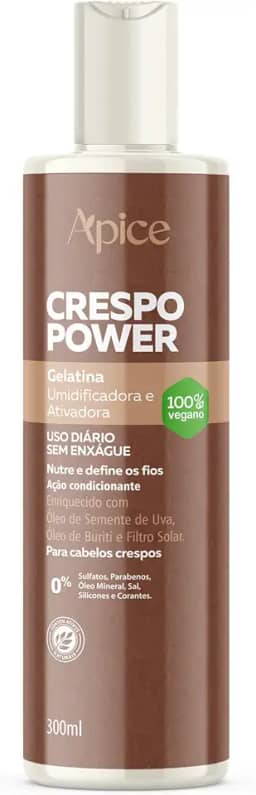 Ápice Gelatina Ativadora e Umidificadora Crespo Power | Definição, Hidratação e Controle de Frizz para Cabelos Crespos | 300ml