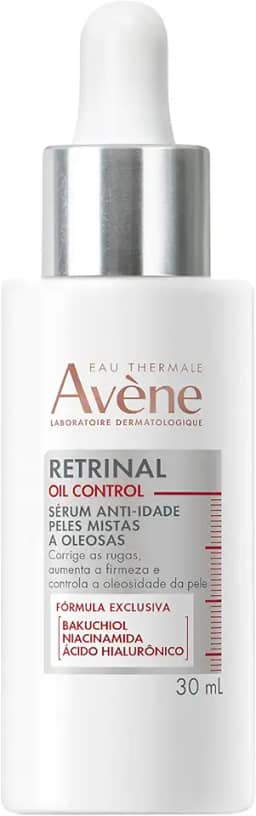 Avène Retrinal Oil Control Sérum Facial Anti-Idade, Antioleosidade para Peles Mistas e Oleosas, com Bakuchiol, Niacinamida e Ácido Hialurônico. Menos rugas e mais firmeza, 30 ml