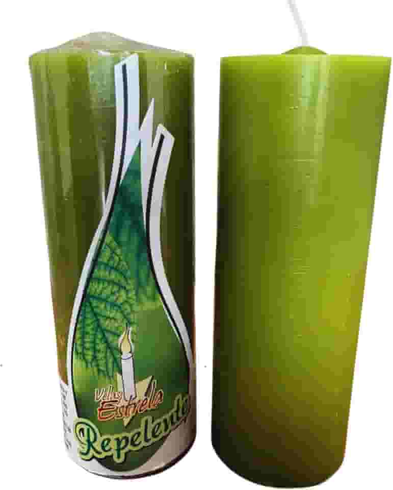 Vela Repelente De Citronela 7 Dias, Feita Com Óleo Essencial (Muito Mais Eficaz), 340 G e 15,5 Cm Altura. Proteção Contra Insetos em Geral.