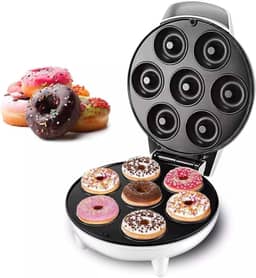 Máquina de Donuts Antiaderente – 7 Cavidades para Confeitaria Caseira, Ideal para Fazer Donuts Rápido e Sem Grudar - Premium