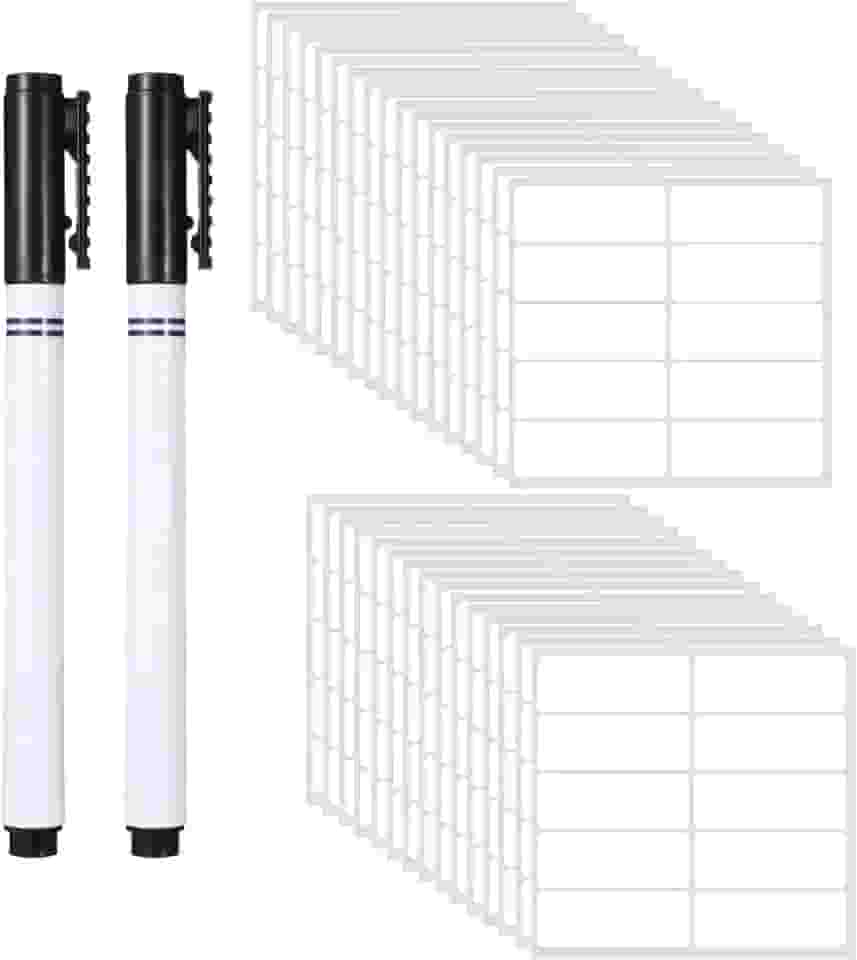 300 etiquetas de tecido, 2 etiquetas de roupas sem passar a ferro, laváveis, autoadesivas, com 2 marcadores permanentes de tecido, etiquetas de nome à prova d'água para casa de repouso, escola, creche