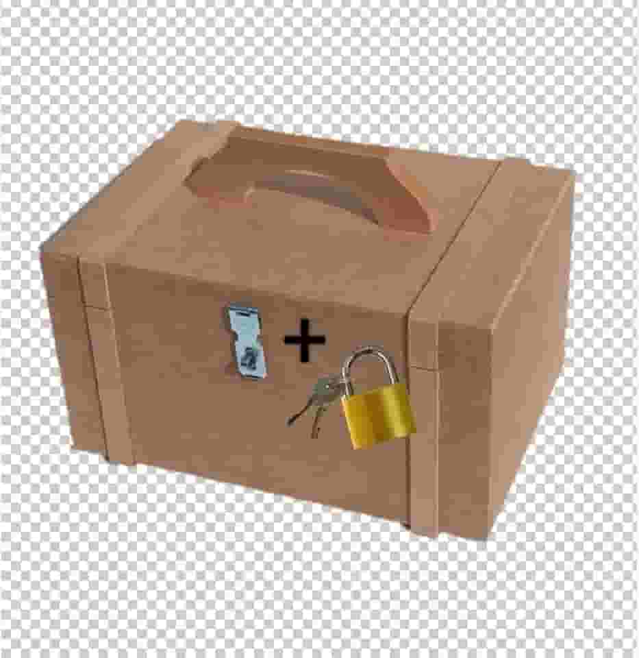 Caixa Madeira Mdf Natural Baú Organizador Luxo E Alça Decor