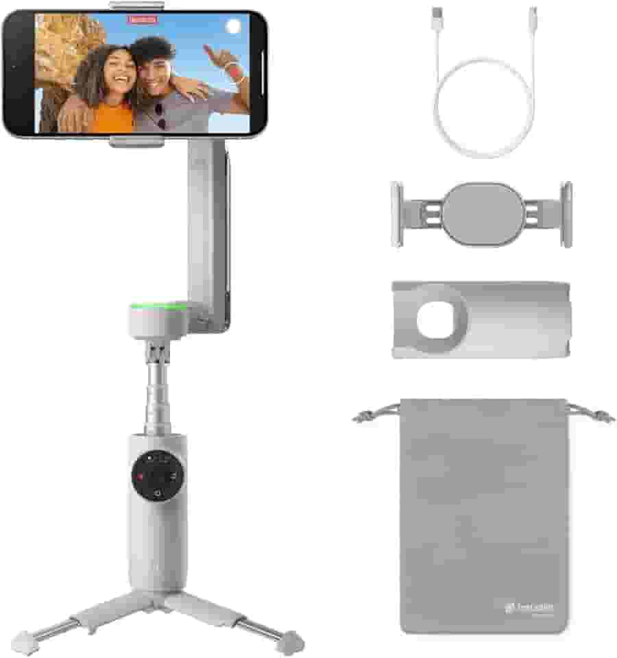 Insta360 Flow Pro – Estabilizador Gimbal alimentado por AI para smartphone, Apple DockKit ativado, rastreamento panorâmico infinito de 360º, estabilização de 3 eixos, tripé embutido, portátil e