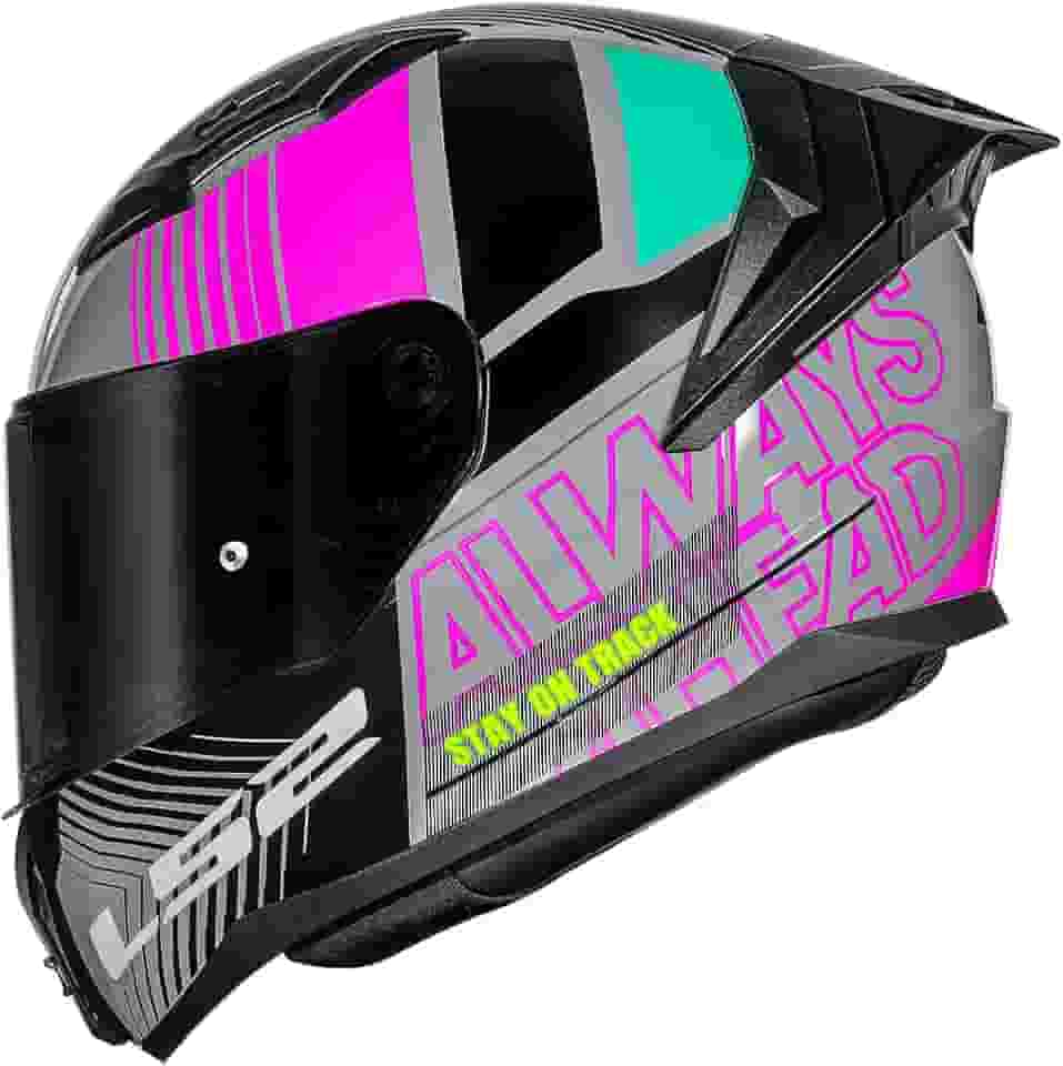 Capacete Feminino Moto Ls2 FF810 Vigo Shift Cinza Rosa