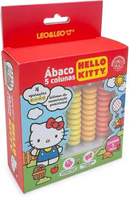 Contador Ábaco, Leonora, Hello Kitty, 5 Colunas, 50 Argolas