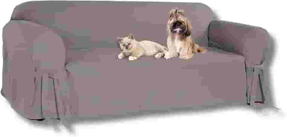 Capa e Protetor de Sofá Exclusivo 2 Lugares em Gorgurão Cinza