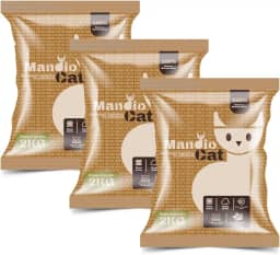 Areia Higiênica 6kg Biodegradavel Mandioca para Gatos Mndiocat Extra Fina