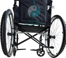 Cadeira De Rodas Dobrável Resistente Até 100kg Bk Preta