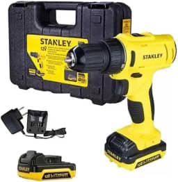STANLEY Parafusadeira e Furadeira de Impacto de 3/8 Pol. (10mm) com 2 Baterias Bivolt 12V Ion-Litio 1.5Ah e Maleta SCD121S2K