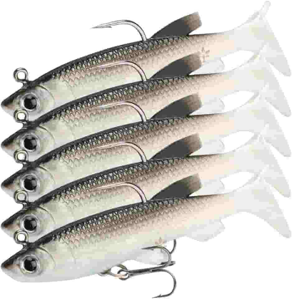 Kit 5 Iscas Artificial Soft Bait Tucunaré Traira Corvina