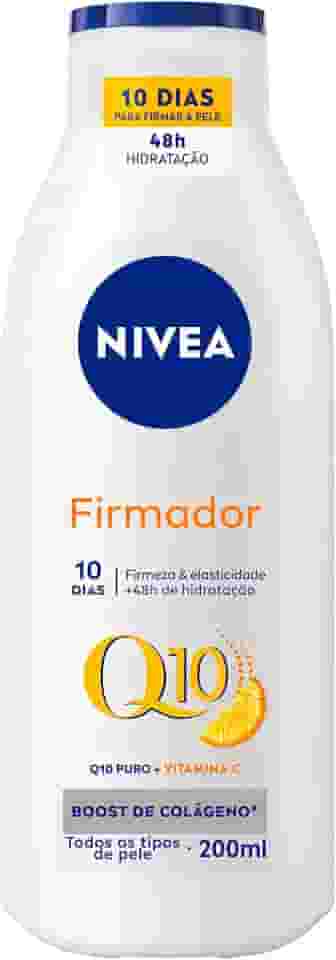NIVEA Loção Hidratante Firmador Q10 + Vitamina C Todos os Tipos de Pele 200ml - Sua pele com mais firmeza e mais elasticidade em 10 dias, ainda hidratada e cheia de brilho, livre de flacidez