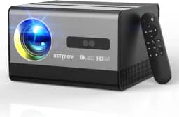 Bettdow Projetor 4k 8k 18000 Lumens Hd 1080p Compatível Completo De Android 12, Smart Projetores Retroprojetor Portatil 550 ANSI WiFi6 BT4,2, Auto Correção Trapezoidal, Foco Eletronico