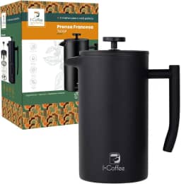 Cafeteira de Prensa Francesa com Parede Dupla em Aço Inoxidável,700 ml,Filtragem Perfeita, Aço Inox 304.