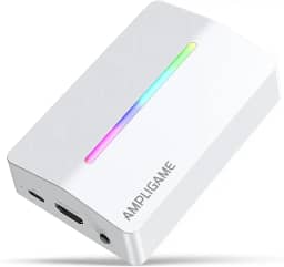 Fifine AmpliGame Gaming Capture Card USB 4K HDMI, 1080P Audio Video Capture Card para OBS Streaming com RGB, HDMI in/out Compatível para Switch/XBOX/PS5/Computer-V3 Branco