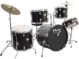 Bateria Acústica 2T Cromada Preto com Banco NY-F1RST