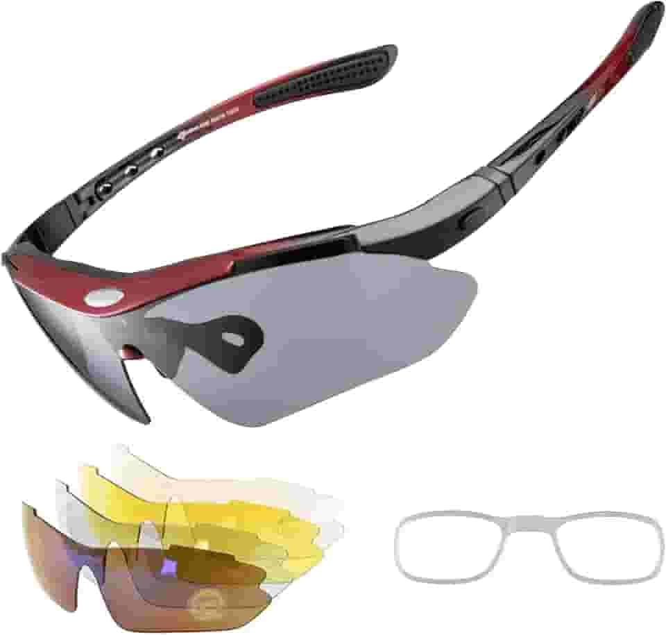 Óculos de sol esportivos polarizados com proteção UV para atividades ao ar livre