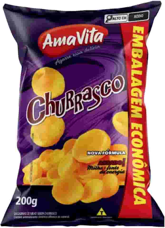 SALGADINHO DE MILHO SABOR CHURRASCO 200G AMAVITA