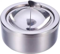 Cinzeiro De Inox Anti-cheiro Anti-vento Sem Fumaça Com Tampa