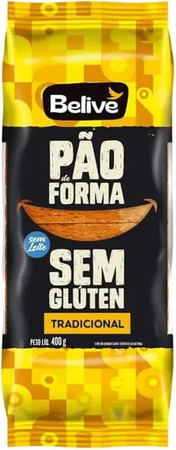 Pão de Forma Tradiconal sem Glúten 400g - Belive