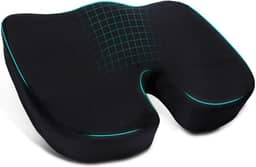 Almofada Gel Ortopédica 45x35x7cm, Almofada para Cóccix e Hemorroida com Espuma de Memória, Base Antiderrapante, Almofada de Assento para Cadeira de Escritório, Home Office, Gaming e Conforto Postural