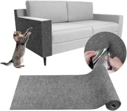 Tapete Arranhador Pet Gatos Cama Box e Canto De Sofá Protetor de Sofá, Autoadesivo, Cortável e Antiestresse | Protege Móveis, Portas e Paredes KAMUFLE (Cinza)