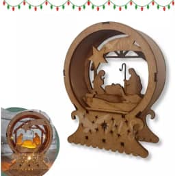 Luminária Led Presépio Mdf Lembrança Presente Natal