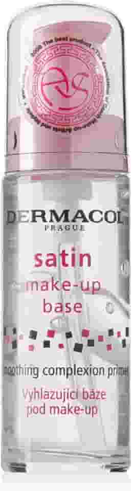 Primer facial transparente Dermacol Satin Makeup Base, pele aveludada, cobre rugas e poros, para pele oleosa, seca e mista, fácil de aplicar, pele pronta para a base (30 ml)
