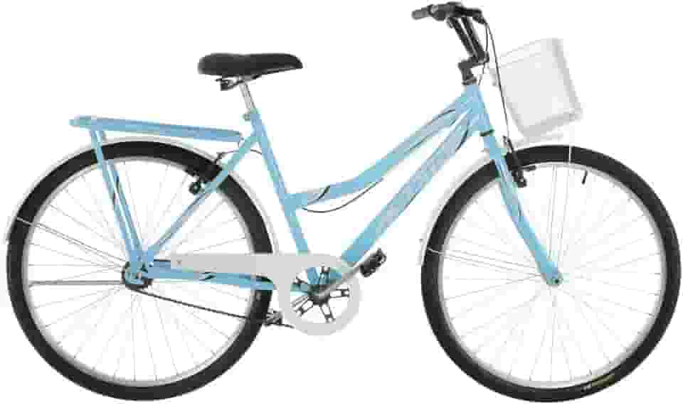 Bicicleta de Passeio Ultra Bikes Esporte Summer Vintage Retrô Line Aro 26 Reforçada Freio V-Brake Azul Bebê/Branco