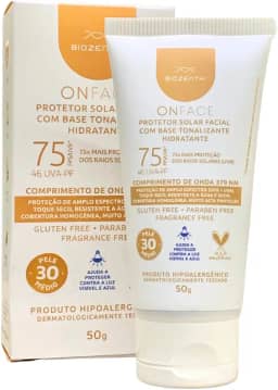 Protetor Solar Facial FPS 75 Natural Vegano com base 50g