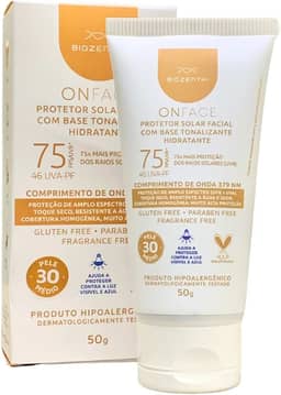 Protetor Solar Facial FPS 75 Natural Vegano com base 50g