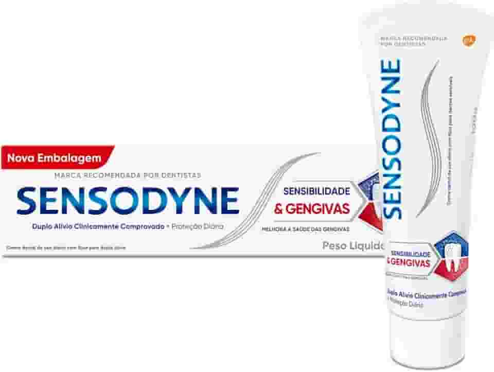 Sensodyne Creme Dental para Sensibilidade e Gengivas com Flúor, Duplo Alívio, 100g, eficaz para a sensibilidade dentária