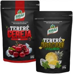 Barão de Cotegipe, Kit 2 Erva Mate Tereré Black Abacaxi Cereja Barão 500g cada