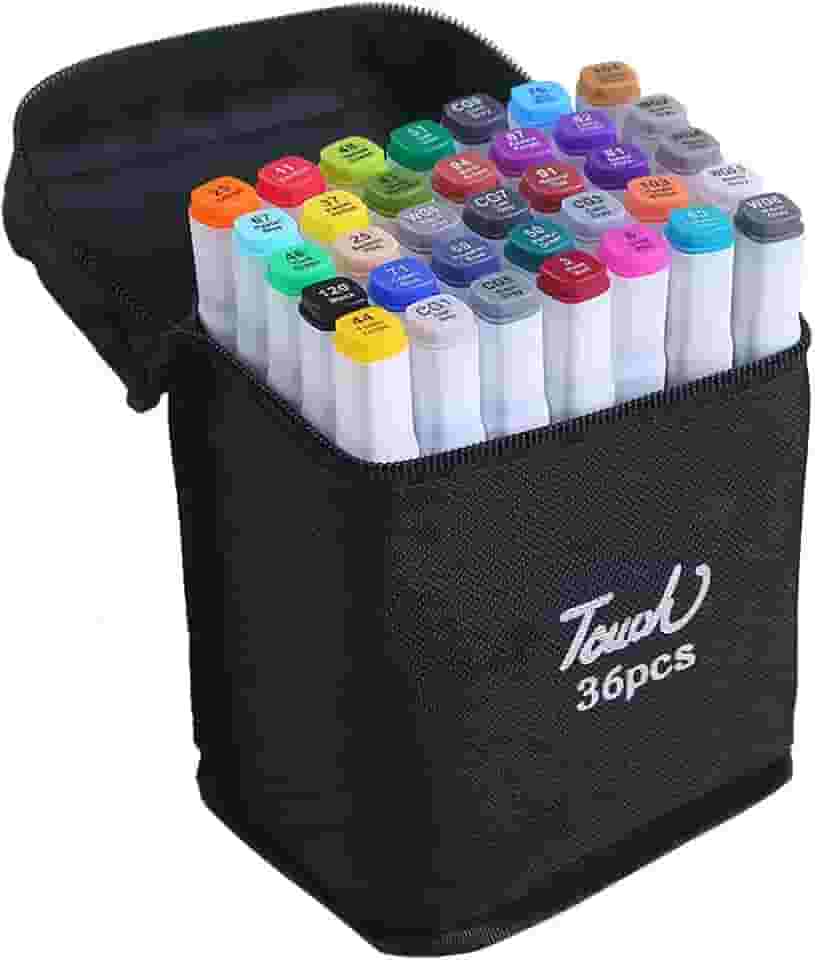 Caneta Marcador para Colorir Desenho Professional, Pontas Duplas, Codificados por Cores, Segurança Garantida, Caixa de Bônus marcadores artisticos de Arte para Estudantes Adultos Artistas Desenho Colorir Desenho 36 Cors