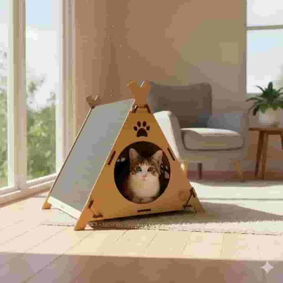 Cabana Casinha Toca com Arranhador Para Gatos