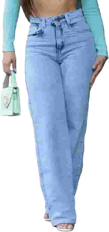 Calça Jeans Cintura Alta Pantalona