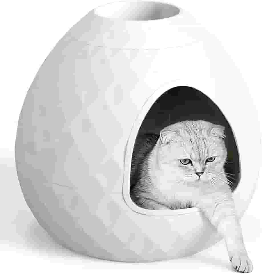 Caixa de areia oculta para gatos com vaso removível superior caixa de areia de planta caixa de areia oculta ventilada para controle de odores multifuncional para sala de estar interna branca (sem