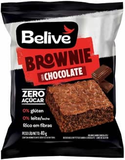 Belive Brownie Chocolate Zero Açúcar Sem Glúten Sem Lactose 40G
