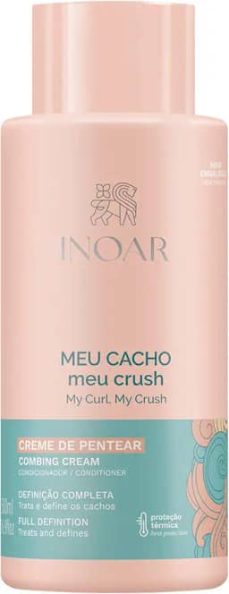Inoar, Meu Cacho, Meu Crush – Creme de Pentear, Define Cachos, Hidrata e Controla o Frizz, Com Óleos Naturais e Vitaminas - 500ml