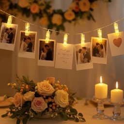 Varal De Luz Premium LED 2 Metros Com 10 Pregadores Iluminados, Luz Branco Quente, Ideal Para Fotos, Decoração E Festas, Marca VARENZIA