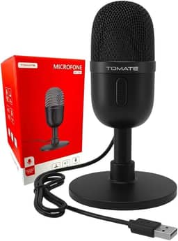 Microfone Usb Tomate Mt-1061 Podcast Gamer Mesa Preto