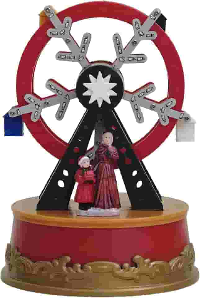 Roda-gigante Christmas Village, 8 músicas e luz LED Snow Village, edifícios colecionáveis para decoração interna de casa, presente festivo